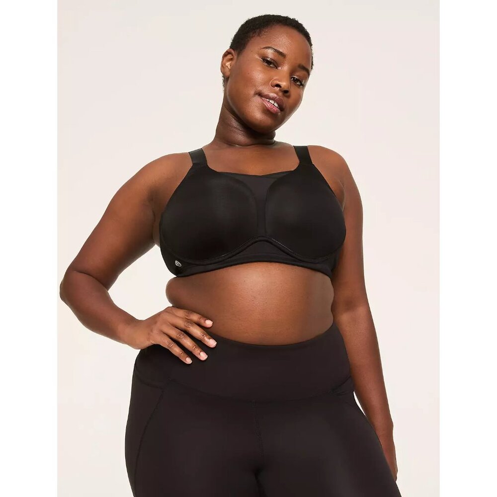 NEW Lane Bryant Livi Active Medium Impact Wirefree Sports Bra Black 44H Plus Sz - Picture 4 of 7